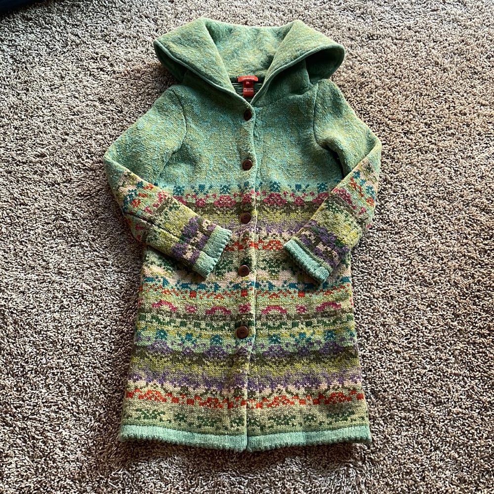 NWOT Sundance Cowl Neck Sweater Green Size Small